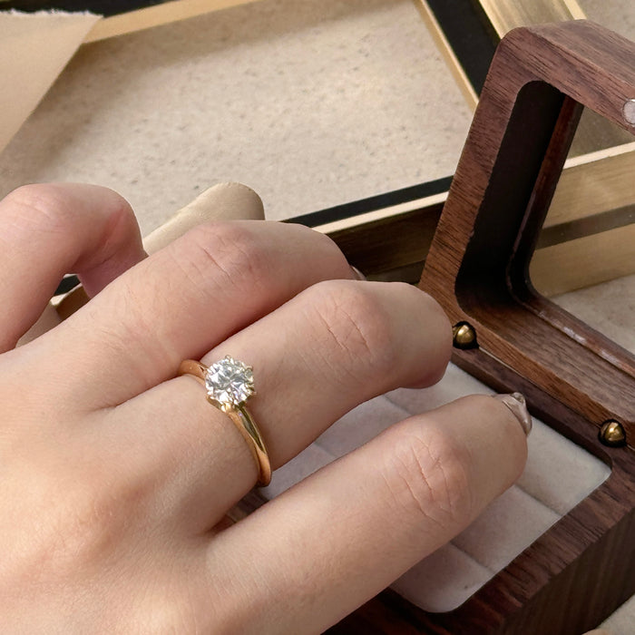 (PREORDER) 14K Yellow Gold 1.27ct Moissanite Wedding Solitaire Engagament Ring