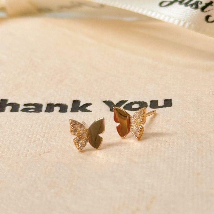 10K Yellow Gold Butterfly Stud Earring
