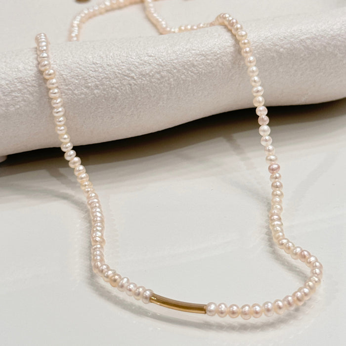 14K Yellow Gold Pink Tone Freshwater Pearl Choker Necklace with GRC Certificate